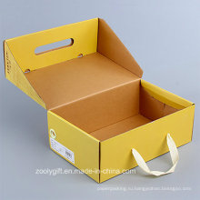Настроить складные гофрированные бумажные туфли Упаковочная коробка с ручкой